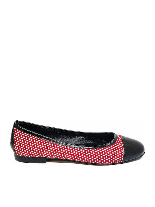 Bigshoes Lederne Damen Ballerinas in Rot Farbe