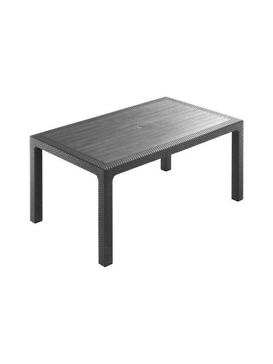 Τραπέζι Εξωτερικού Χώρου από Πολυπροπυλένιο Ανθρακί 100x70x75εκ.