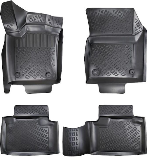 Carro Satz Vorder- und Hintermatten Wannenartig 4Stück aus TPE für Jeep Großer Cherokee 2011+ Schwarz