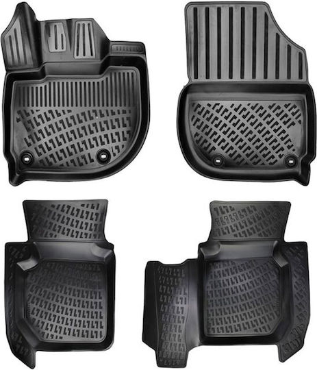 Carro Set of Front and Rear Mats 4pcs Tray Type for Honda HR-V 2021+ Black
