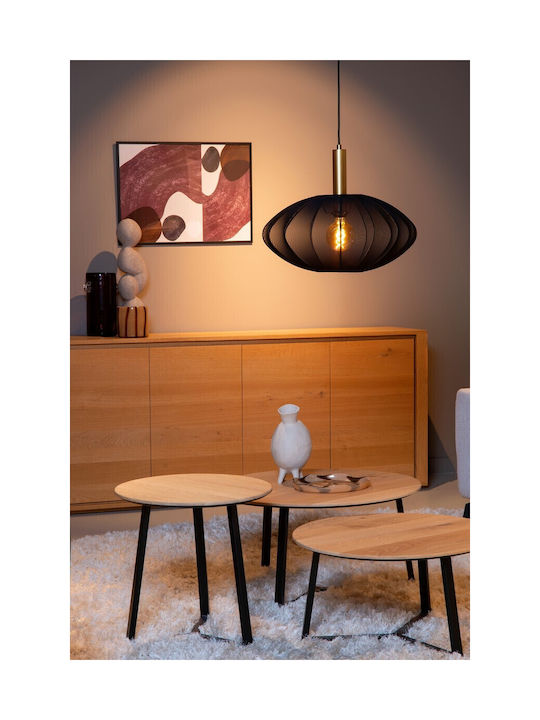 Lucide Lightning Adjustable Pendant Light Black with Socket E27 50cm