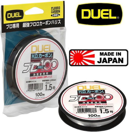 Duel Carbon Pro Πετονιά Ψαρέματος Fluorocarbon Διάφανη 100m / 0.235mm