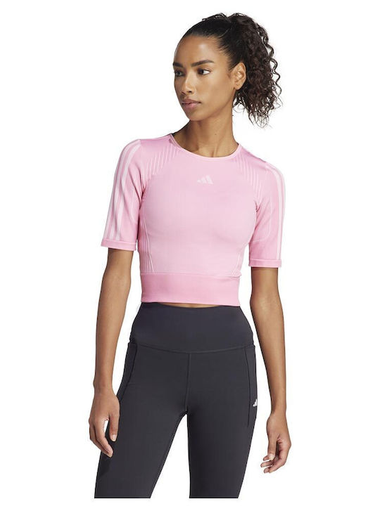 Adidas Damen Sport T-Shirt Schnell trocknend Rosa