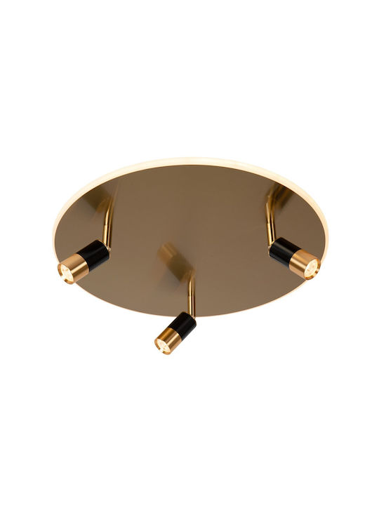 Lucide Lightning Light fixture Ceiling Mount Light Gold with Integrated LED