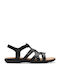 Clarks Leather Women's Flat Sandals in Black Color