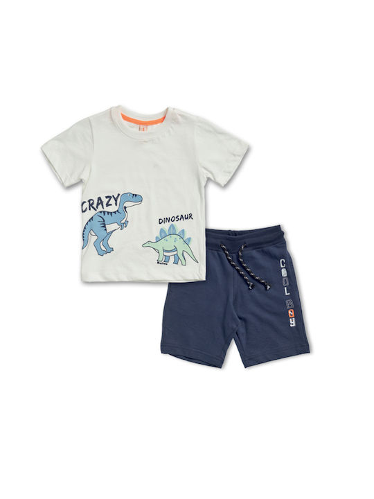 Reflex Kids Set with Shorts Summer 2pcs ecru-blue