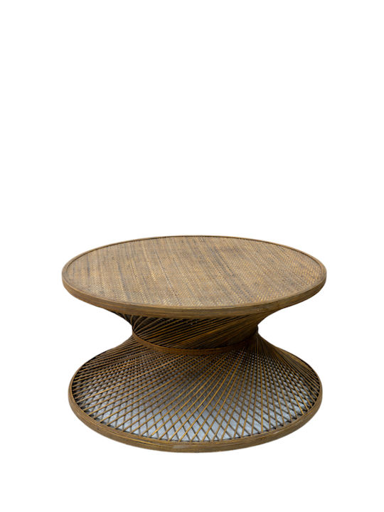 Round Coffee Table made of Bamboo Brown L80xW80xH42cm