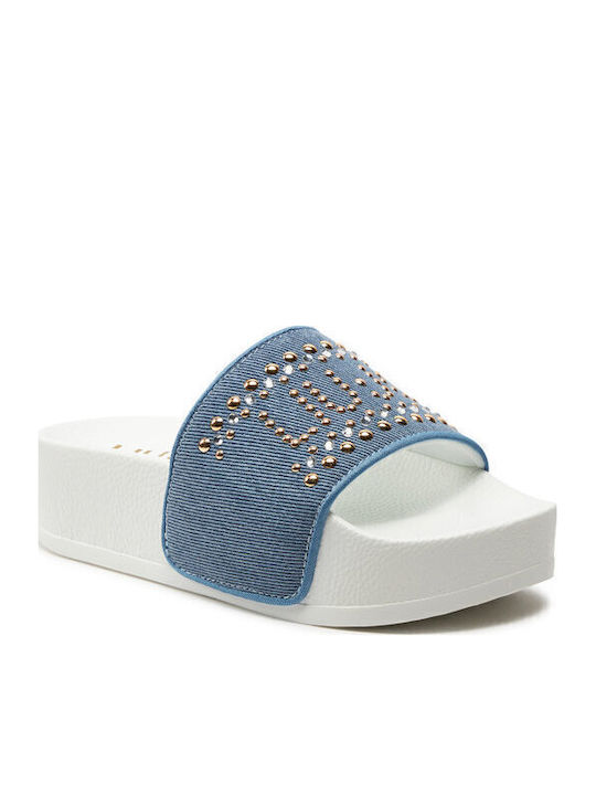 Mykonos 02 Flache Sandalen für Damen in Blau Farbe