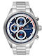 Gant Atlantic City Ανδρικό Ρολόι 44mm Χρονογράφος Μπαταρίας με Ασημί Μεταλλικό Μπρασελέ