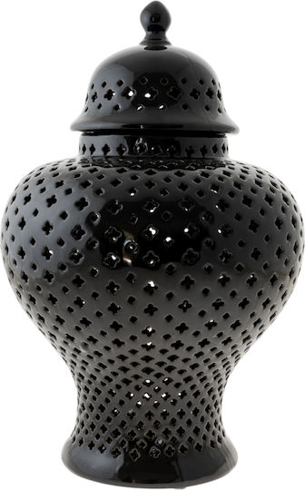 Zen Collection Decorative Vase Jar with Holes Black 32x32x48cm