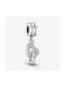 Pandora Charm with design Heart from Silver with Zircon