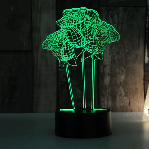 Dreidimensional Dekorative Lampe Blume Rosa