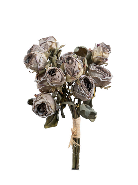 Buchet din Flori Artificiale Rose Gray 30cm 1buc