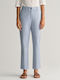 Women's High-waisted Chino Trousers Slim Fit Light Blue