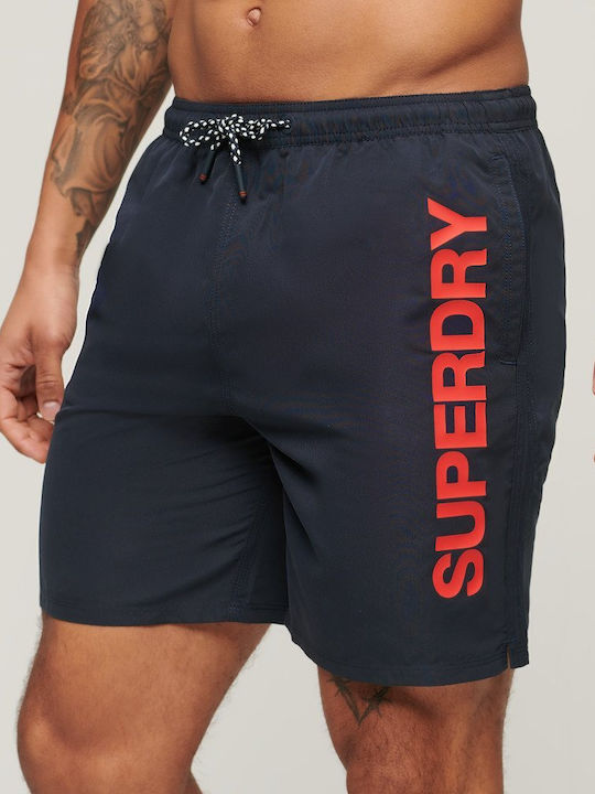 Superdry Андрически Бански Шорти Тъмносиня с Десени