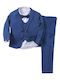Online Boys Baptism Suit with Vest Blue