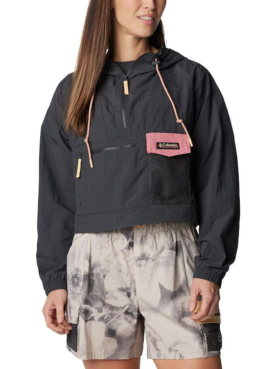 Columbia Women's Short Lifestyle Jacket for Spring or Autumn with Hood Shark/ Pink Agave