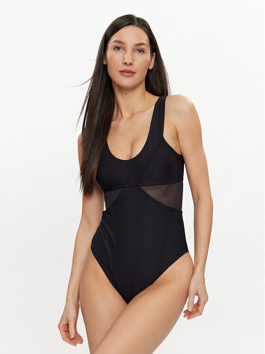 Saint Tropez Costum De Baie Întreg Negru Cu Burete Detașabil Pentru Bust Mare