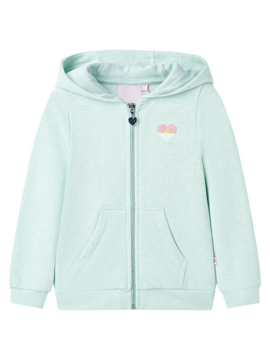 vidaXL Kids Sweatshirt Cardigan with Hood Mixed Mint