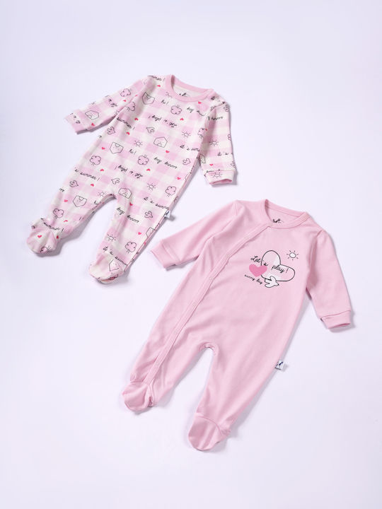 Evita Baby Bodysuit Set Long-Sleeved Rose