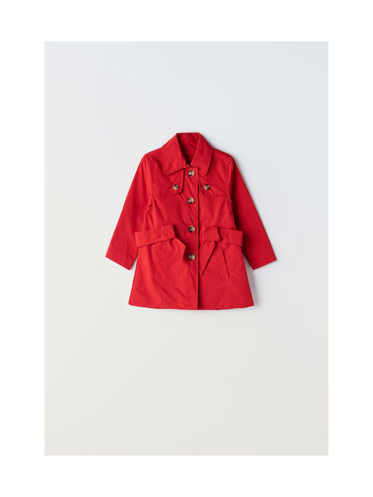 Evita Kids Trench Coat Red