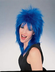 Halloween Wig Blue Punk with Lights 728483