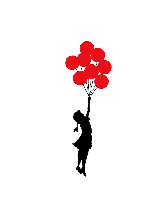 Wallity Διακοσμητική Σιλουέτα Banksy Μαύρη από Μέταλλο 100x34cm