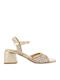 Leder Sandalen Gold