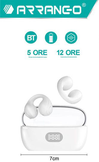 Arrango AC48930 Conductie Osoasa Bluetooth Handsfree Căști cu Carcasă de Încărcare Alb