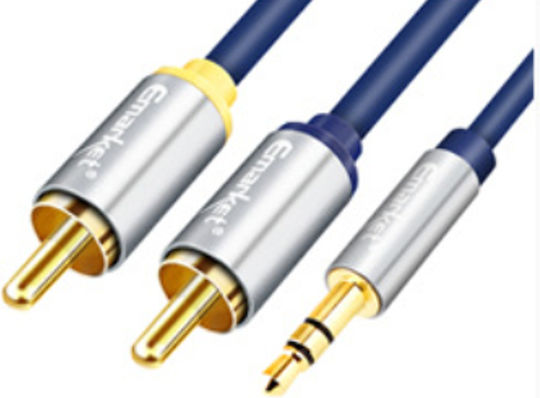 3,5mm Klinkenkabel - 2x RCA-Stecker Schwarz Länge 5m 77400169
