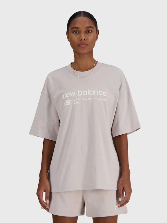 New Balance Γυναικείο Oversized T-shirt Γκρι
