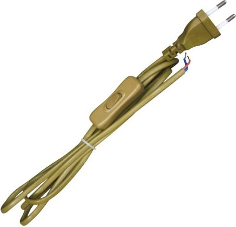 Cablu de alimentare cu secțiune 2x0.75mm² în culoarea Auriu 1.2m 1buc