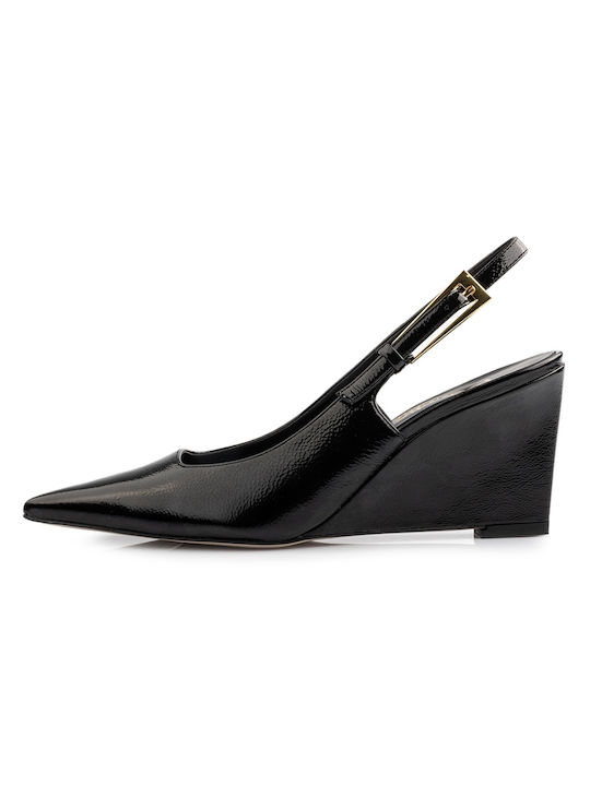 Fardoulis Leather Pointed Toe Black High Heels