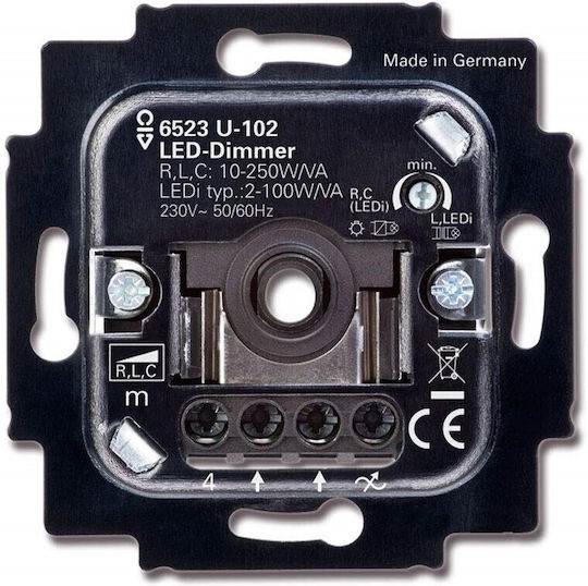 Busch-Jaeger Χωνευτός Μηχανισμός για Διακόπτη Dimmer LED Περιστροφικός 100W