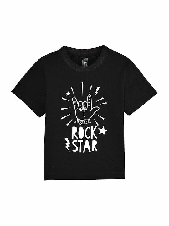 Kids' T-shirt Black Rock Star
