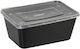 THalassinos Disposable Plastic Tableware 750ml Black 50pcs