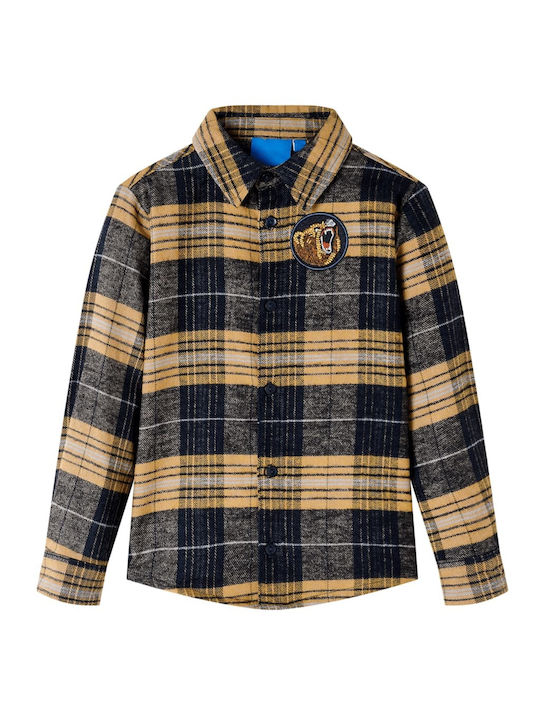 vidaXL Kids Checked Shirt Yellow