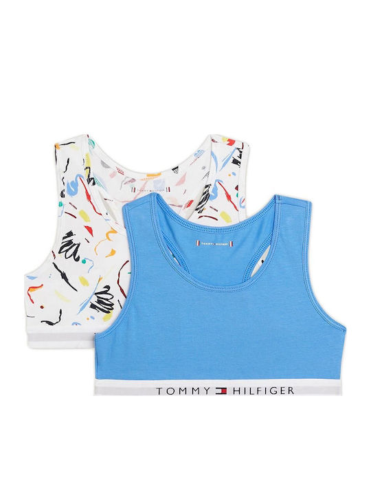 Tommy Hilfiger Bluza pentru copii pentru fete Th Original Racerback Print - Pachet dublu Fluid Flower Black-blue Spell