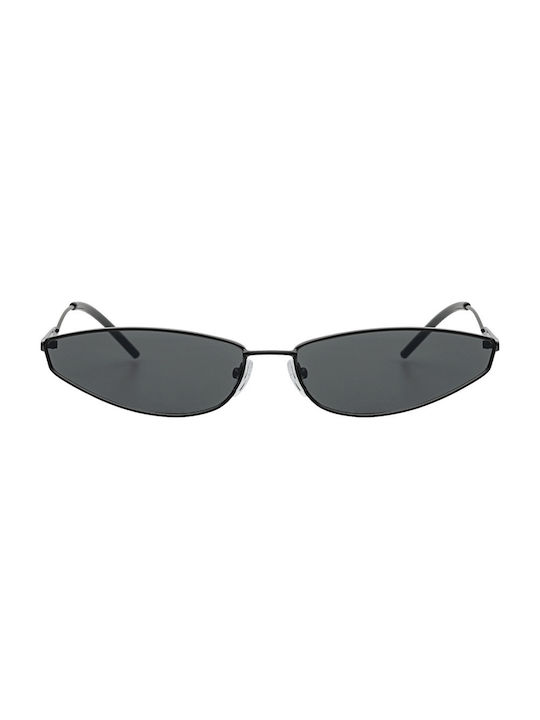 Women's Sunglasses with Black Metal Frame and Black Lens 01-9806-Black-Black