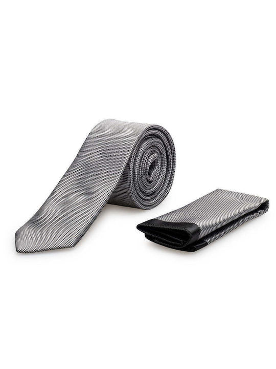 Men's Tie with Handkerchief 220-43 - Grey