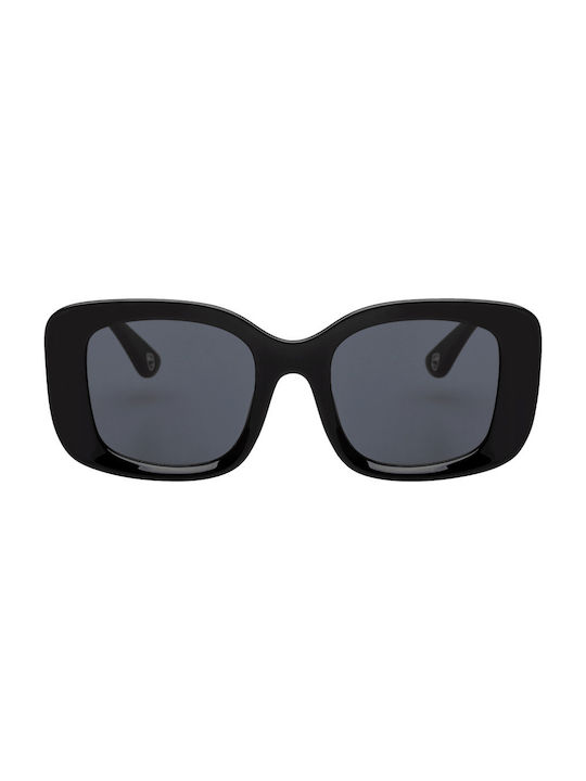 Women's Sunglasses with Black Plastic Frame and Black Lens 01-7744-Black-Black