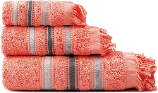 Beauty Home Bath Towels Set 3 pcs Coral Weight 450gsm