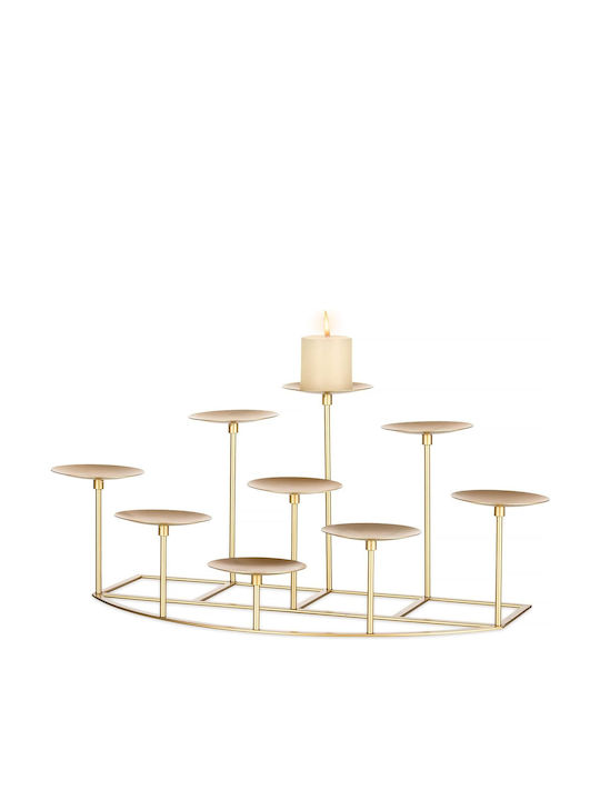 Candle Holder Metal in Gold Color 40x5x22cm 1pcs