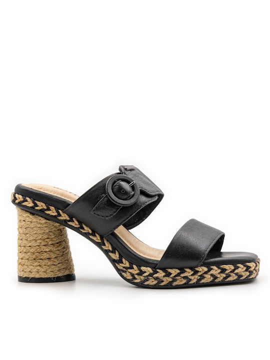 Bottero Leather Women's Sandals Black