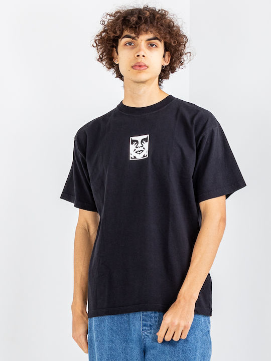 Obey T-shirt Bărbătesc cu Mânecă Scurtă Negru
