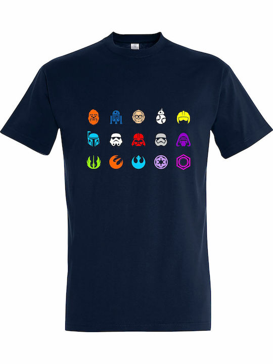 Kinder T-shirt Französische Marine Star Wars Mini Logos