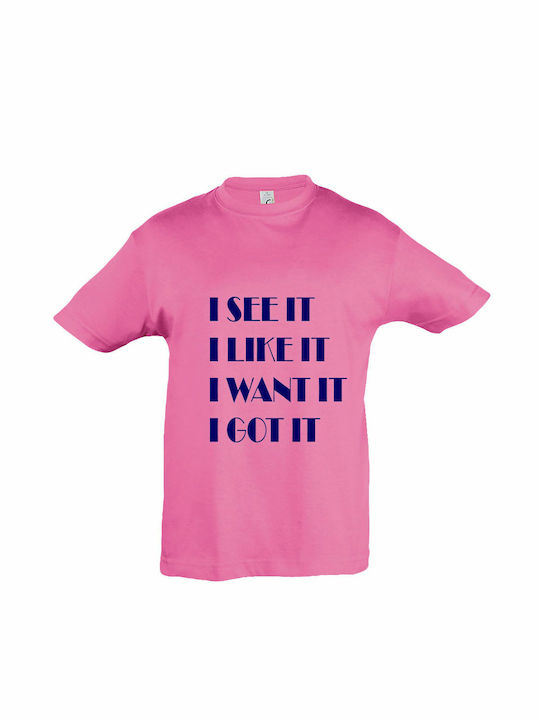 Kids T-shirt Pink Ariana Grande, I See It, I Like It, I Want It, I Got It