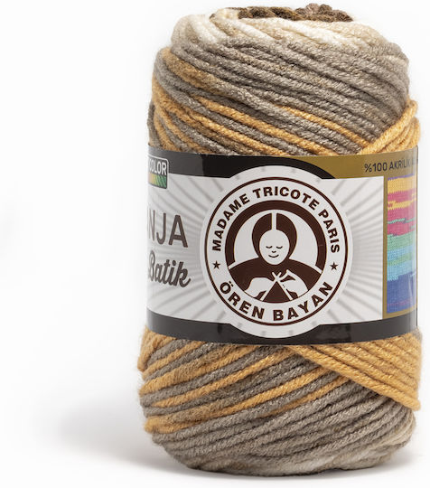 Madame Tricote Paris Strickgarn Acryl Gelb Braun 120m 100g