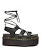 Nartilla Leather Women's Flat Sandals in Black Color