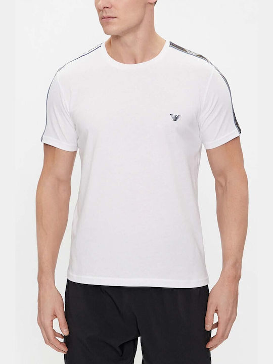 Emporio Armani T-shirt Bărbătesc cu Mânecă Scurtă bianco